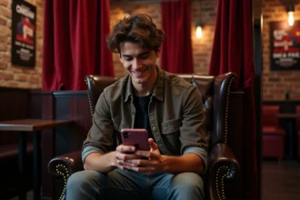 Jeune comédien français en backstage de comedy club