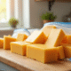 Bloc de fromages et tranches emballés dans des sacs