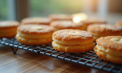 Gâteau dacquoise frais sur grille de refroidissement