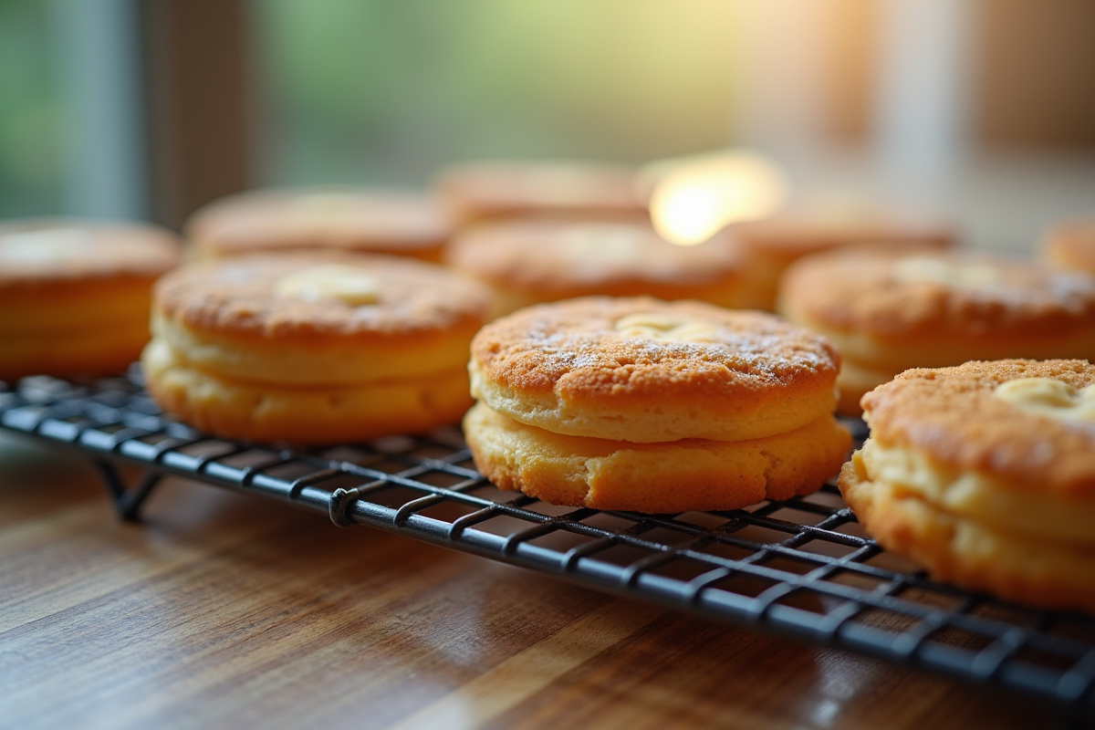 Gâteau dacquoise frais sur grille de refroidissement