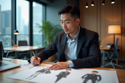 Homme d affaires asiatique en réunion de mode