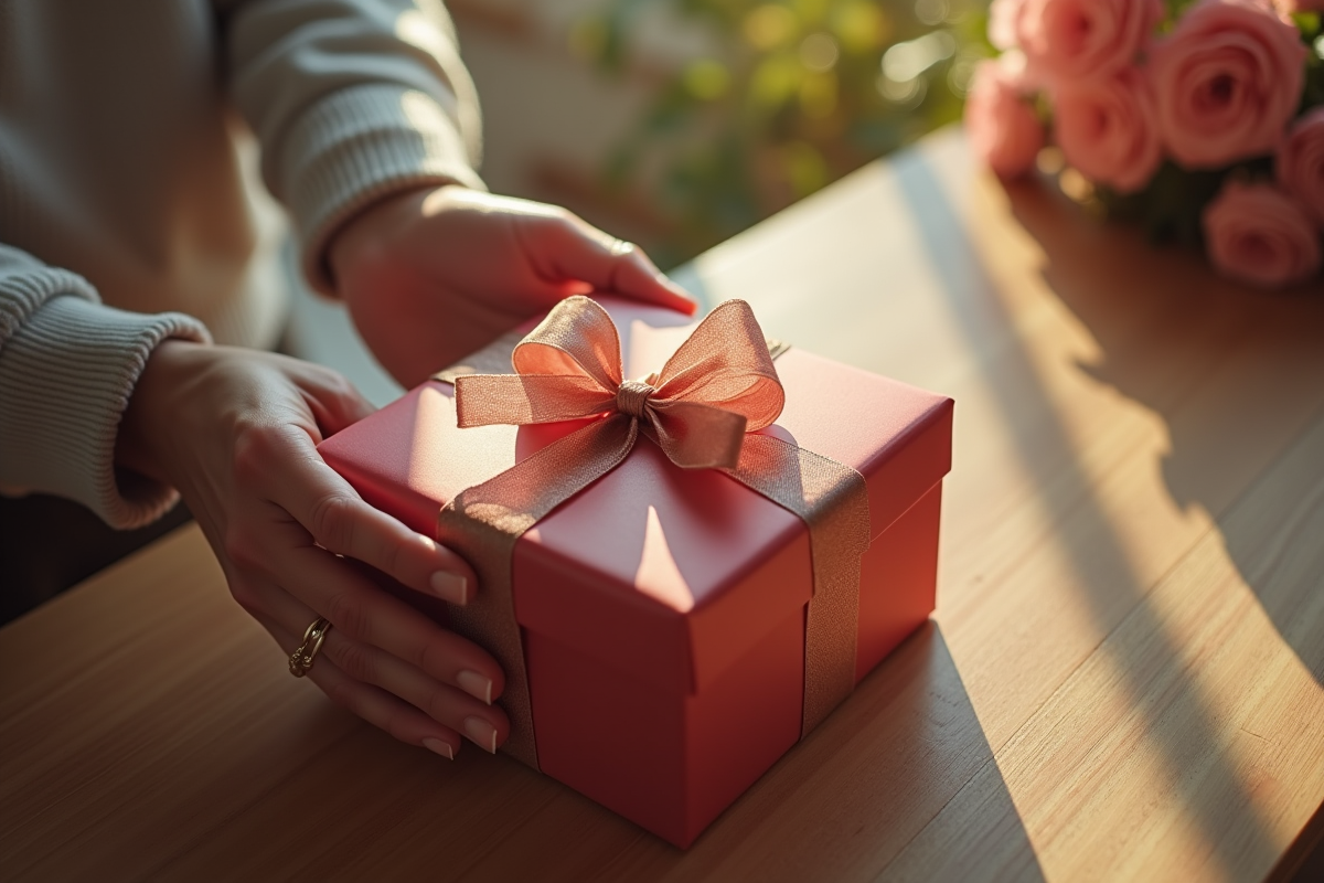 Deux mains tenant un cadeau d