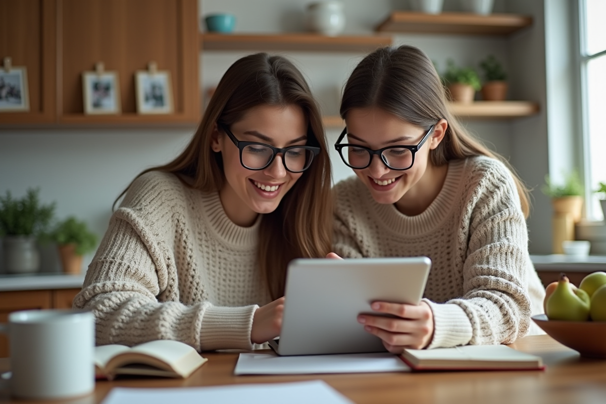 Maman et fille discutant autour d