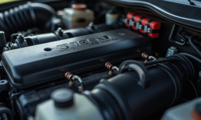 Vue rapprochee du moteur Peugeot avec câblage électrique
