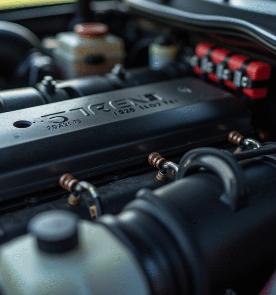 Vue rapprochee du moteur Peugeot avec câblage électrique