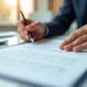 Signature d'un contrat d'affaires sur un bureau moderne