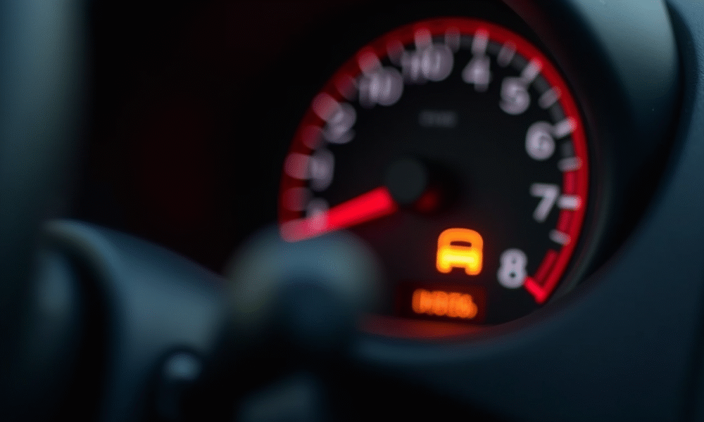 Tableau de bord voiture avec voyant pression tire