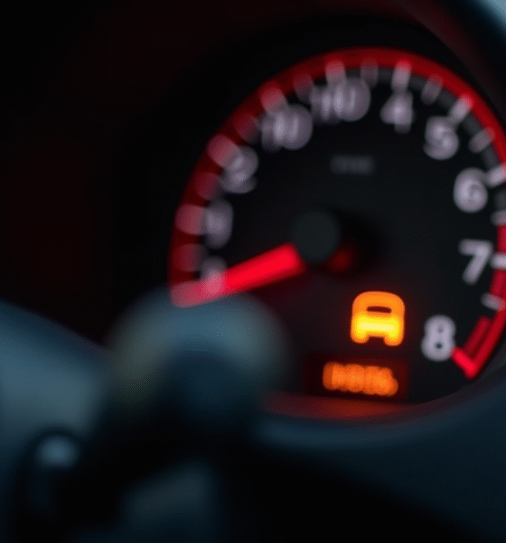 Tableau de bord voiture avec voyant pression tire