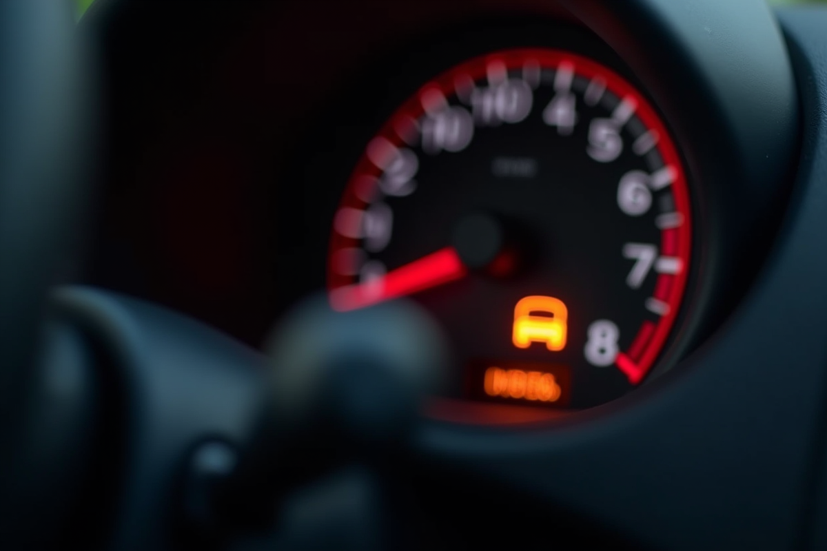 Tableau de bord voiture avec voyant pression tire